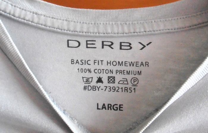 T-shirt homme, Derby, 100% coton, taille L, bleu clair - photo numéro 6