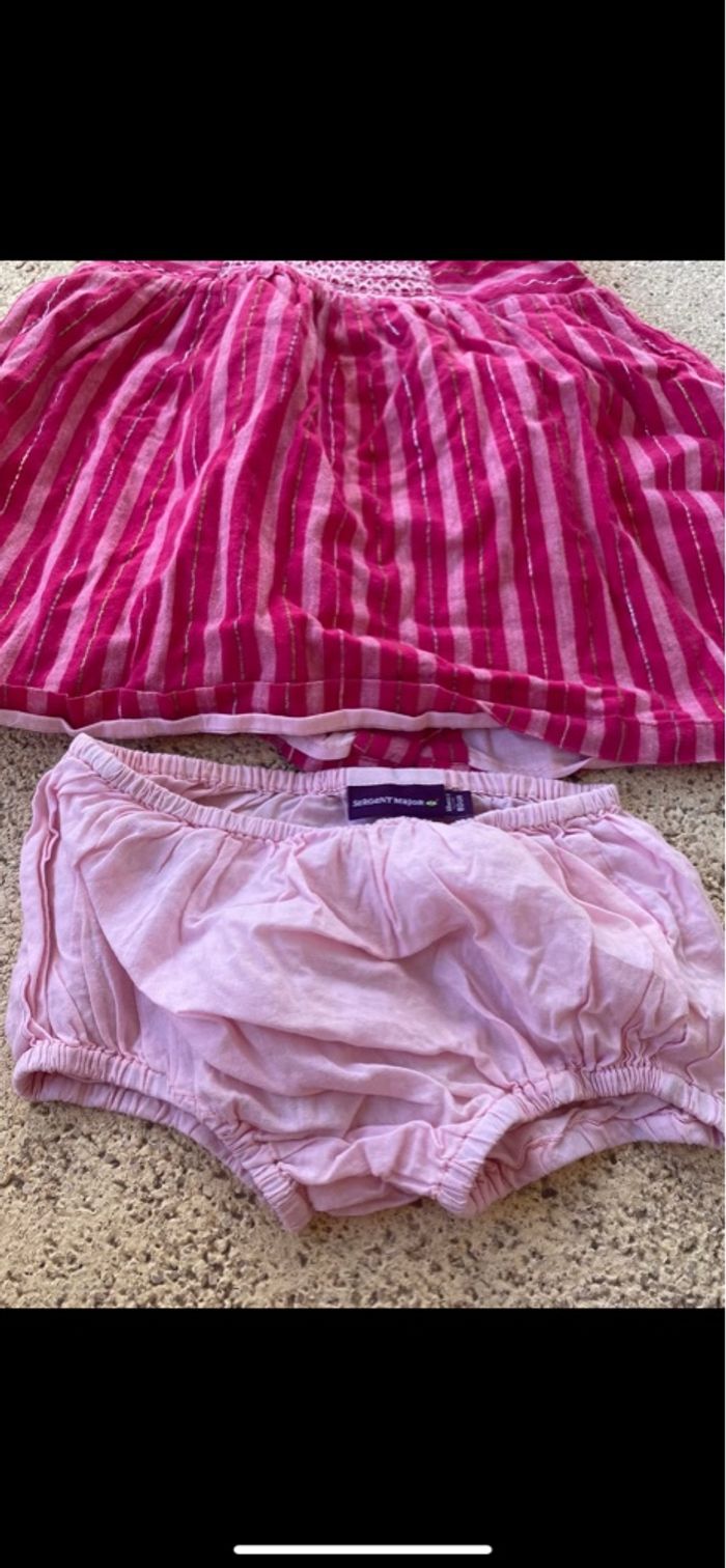 Robe rose sergent major avec sa culotte rose clair - photo numéro 2