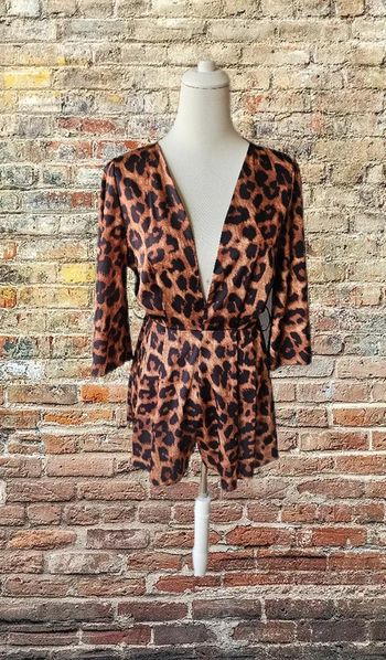 Combishort imprimée satinee  léopard, sans marque, taille 36/38