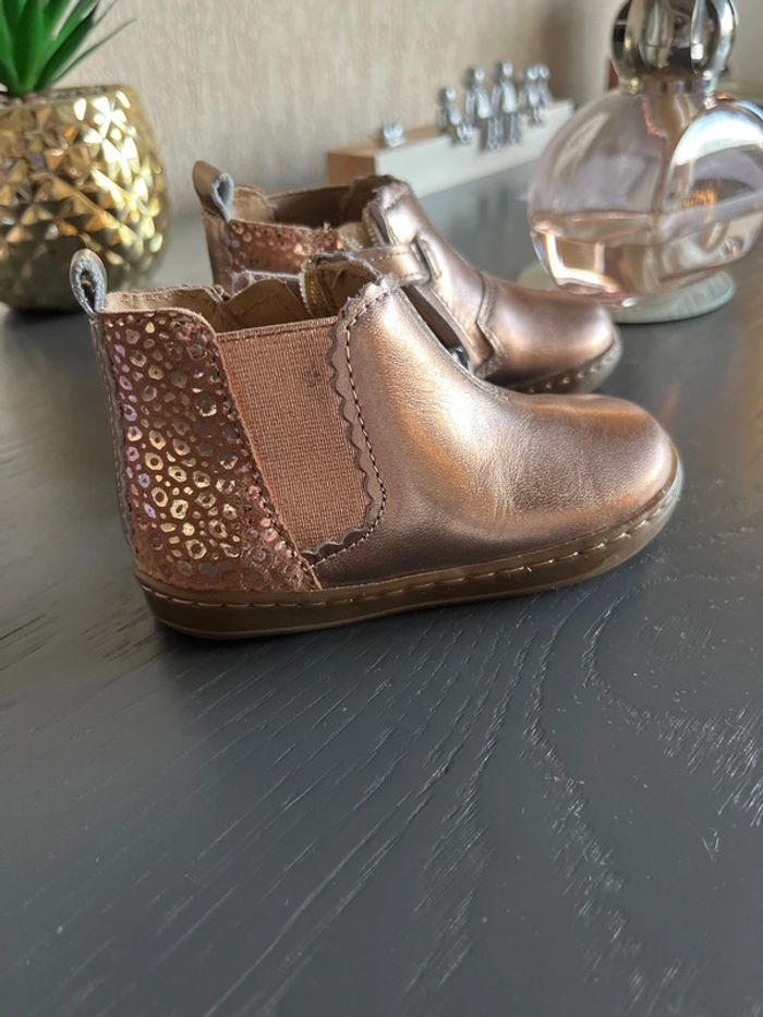 Bottines bébé filles or rose 22 - photo numéro 2