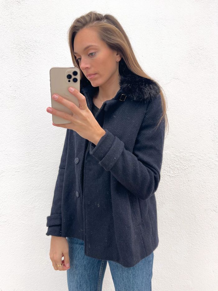 Manteaux bleu marine et noir Zara - photo numéro 3