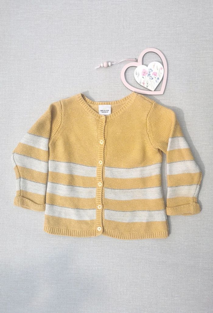 🌼🌟 Gilet TAO 2 ans jaune Maille dorée chic & confort au top !