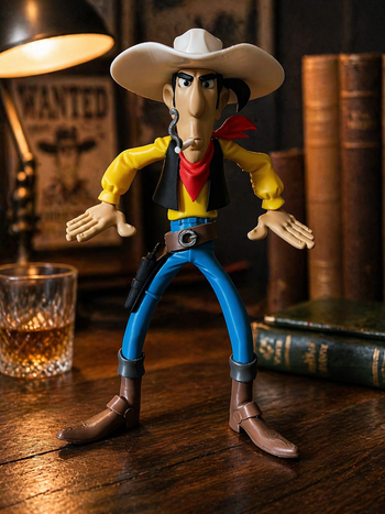 Figurine cowboy Lucky Luke déco vintage western 28 cm