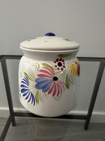 Pot en céramique à fleurs Henriot Quimper France Vintage