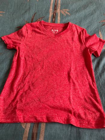 Tee shirt col en v la halle 4 ans rouge chiné