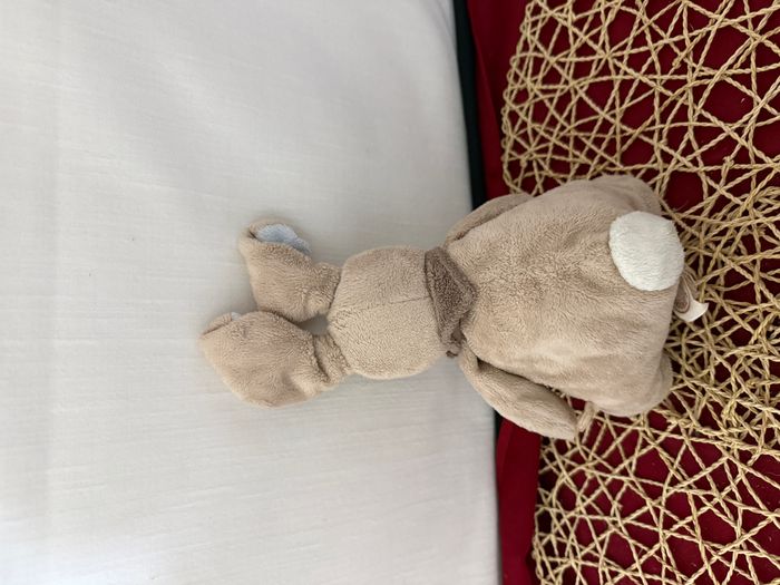 Noukie's Oscar & Léon Peluche lapin beige bleu train - photo numéro 2