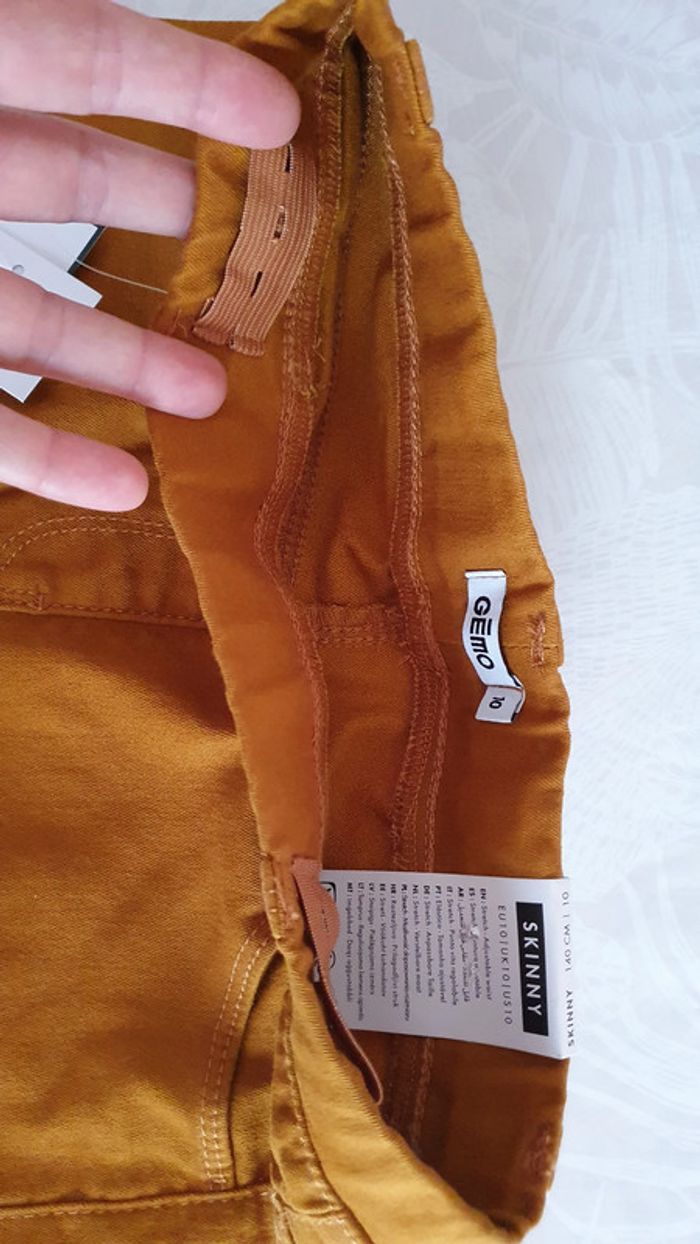 Jean/pantalon skinny 10 ans couleur moutarde - photo numéro 3