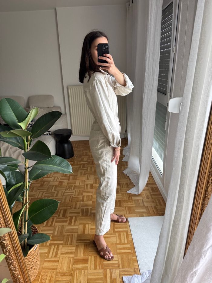 Combinaison en jean écru Mango - photo numéro 7