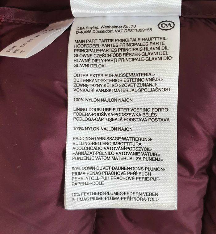 Doudoune bordeaux C&A T.36 - photo numéro 9