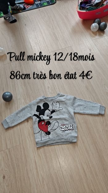 Pull Mickey 12 18mois