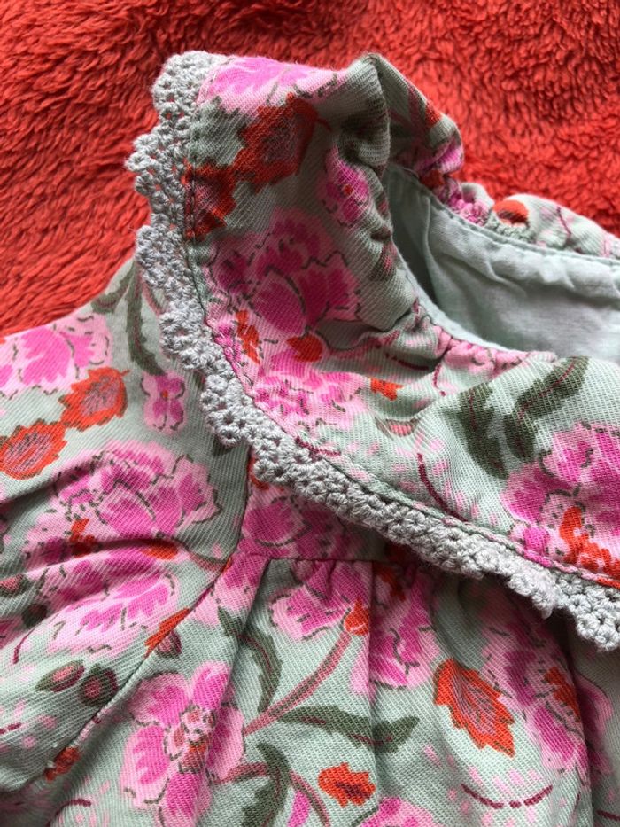 Robe manches longues à fleurs - 12 mois - photo numéro 4