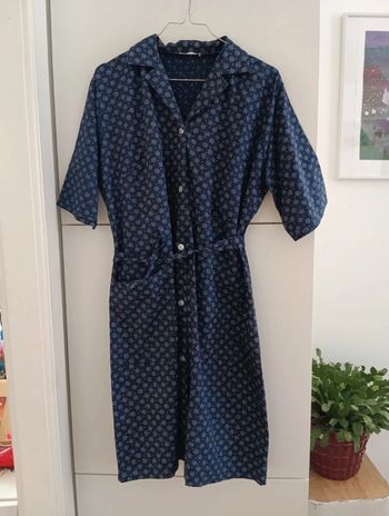 Robe vintage en coton boutonnée style tablier