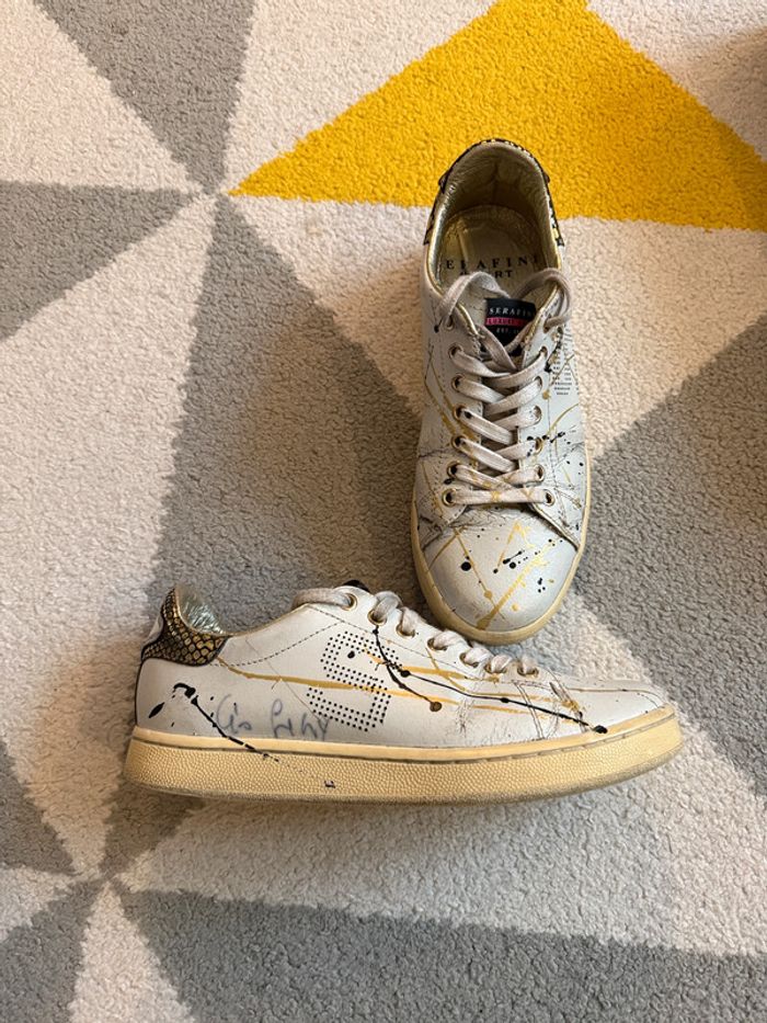 Basket en cuir couleur blanche Serafini Taille 36 - photo numéro 4