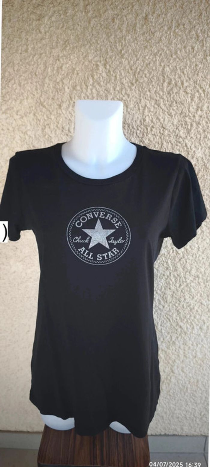 T-shirt Converse Taille XL Noir