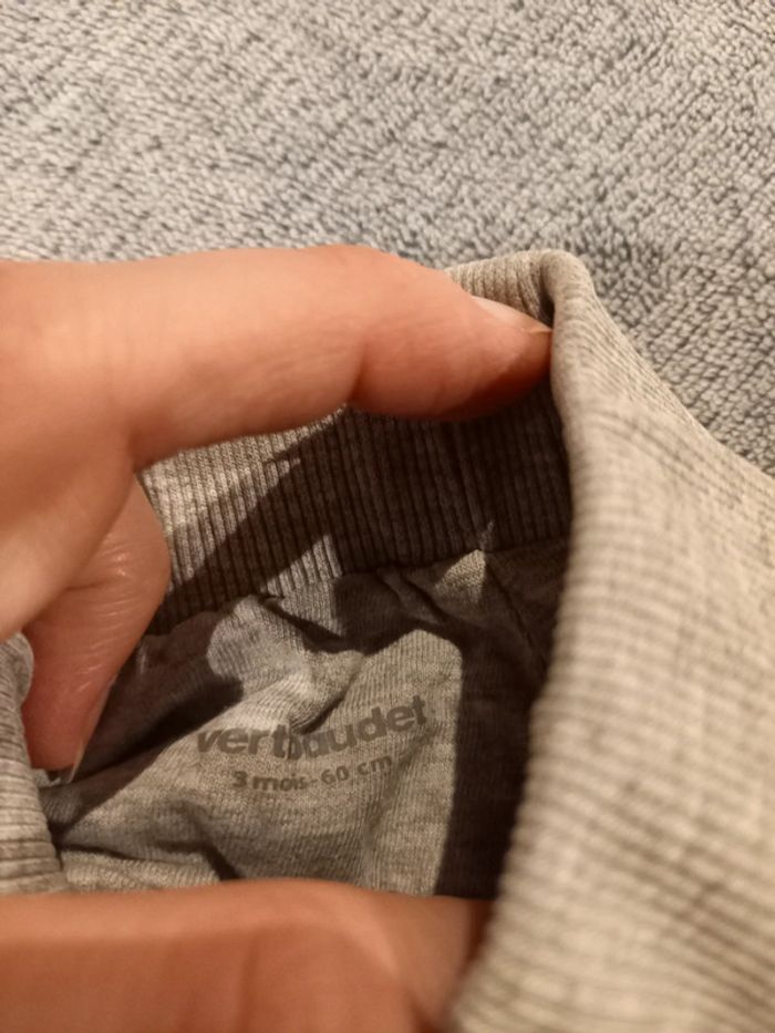 Pantalon molletonné vertbaudet 3mois - photo numéro 2