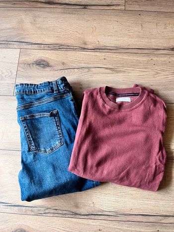 Ensemble 14 ans jean et pull col rond