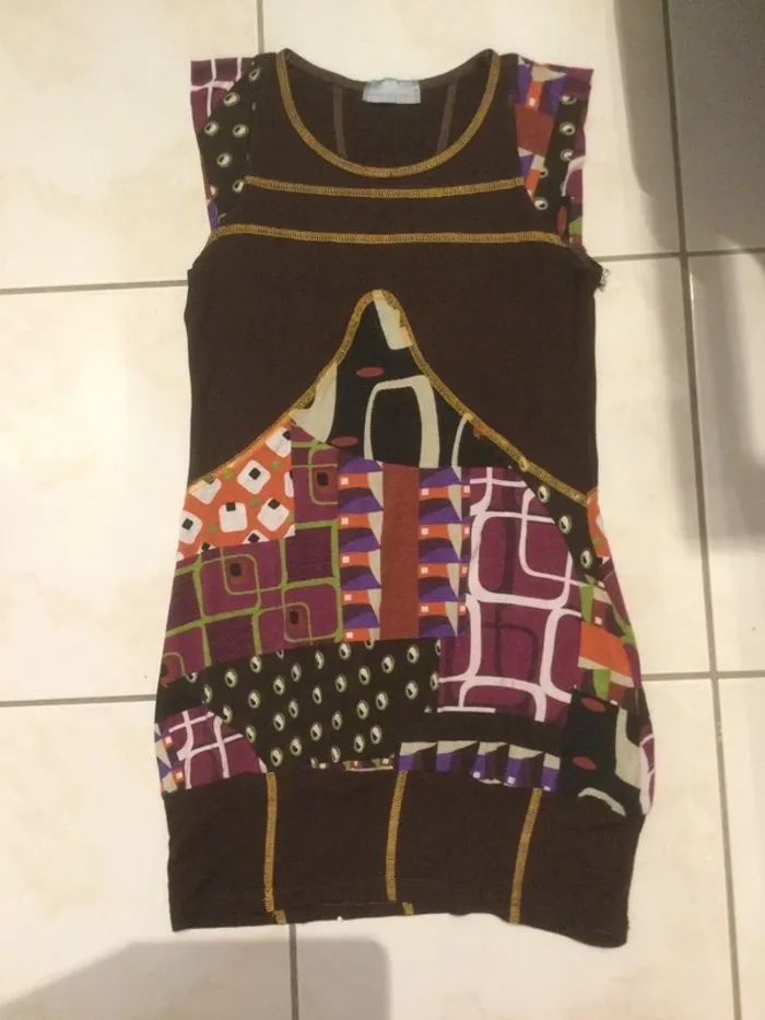 Haut coloré motif ethnique T36 - photo numéro 2