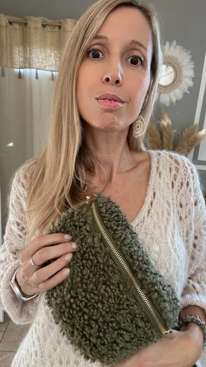 Sac banane mouton vert kaki - photo numéro 6