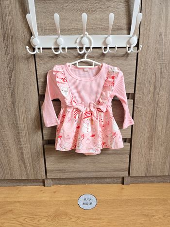 Vêtement Bébé Fille - Robe + bandeau - 6/9 mois
