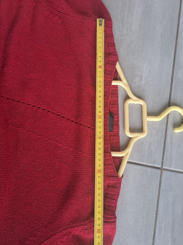 Pull rouge ajouré avec poche Équation Taille 3 - photo numéro 9