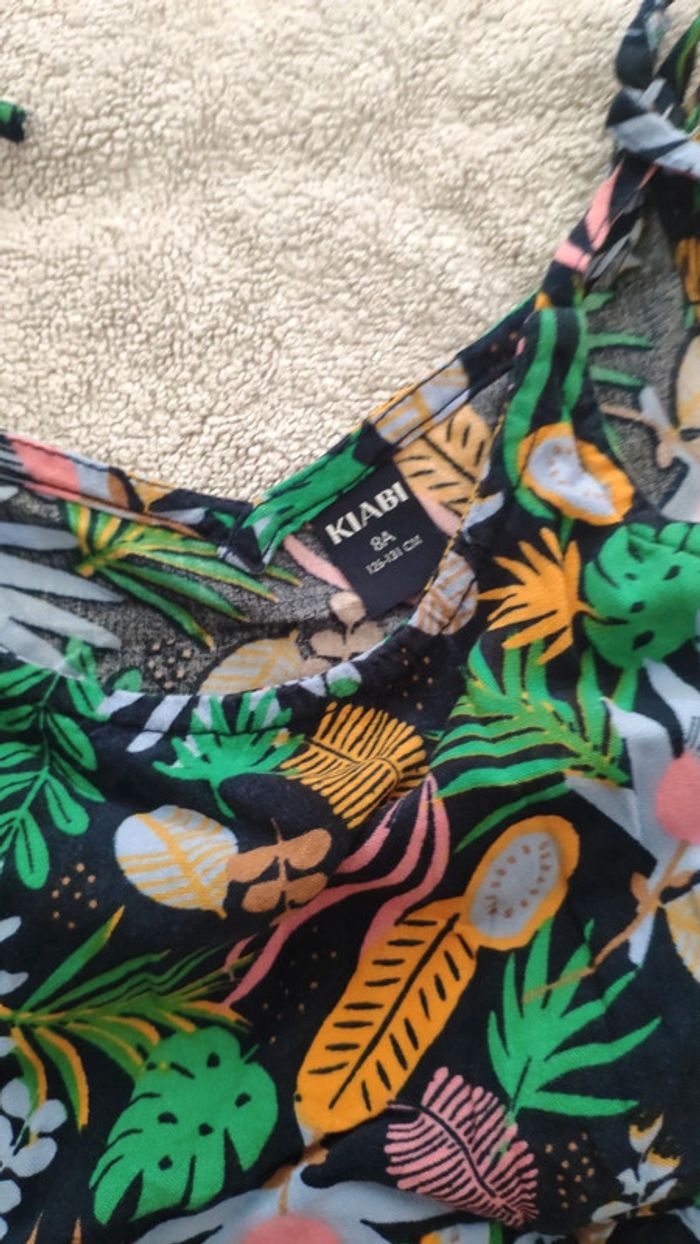 Robe bretelle fleurs jungle 8 ans Kiabi bretelles noeud - photo numéro 3