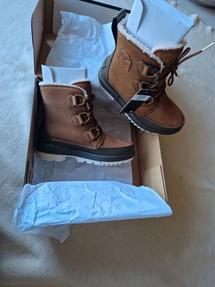 Boots sorel torino II WP waterproof marron fourrés chaudes spéciales neige , neuves - photo numéro 2
