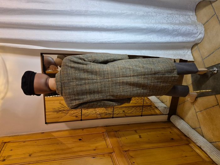 Manteau long femme à carreaux taille L - photo numéro 4