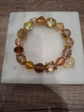 Bracelet élastique en perles de verre 