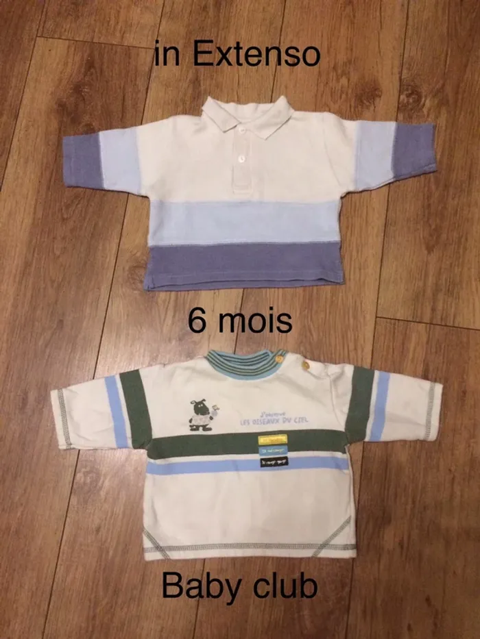Lot polo et sweat in Extenso et Baby Club 6 mois