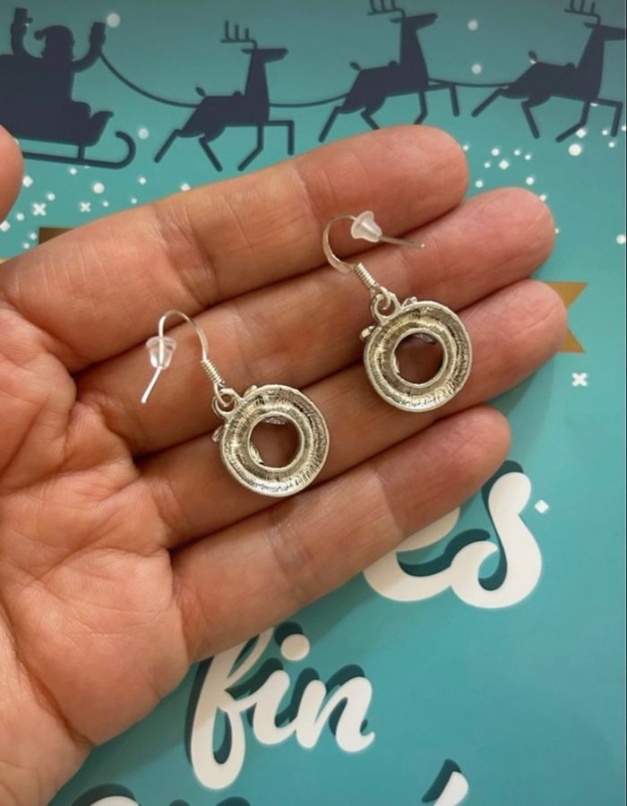 Boucles d’oreilles, couronne de Noël - photo numéro 3