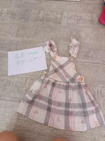 Robe salopette Lili gaufrette 18 mois 80 cm