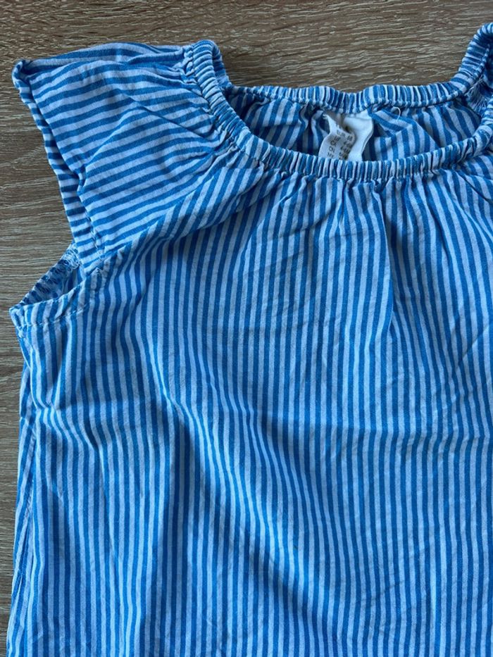 Joli débardeur rayé bleu et blanc 6 mois H&M TBE - photo numéro 2