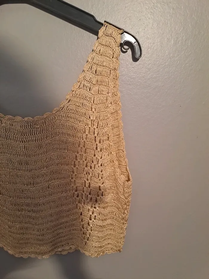 Débardeur femme moutarde en crochet - Marque Mystic - Taille 38 - État neuf. - photo numéro 12
