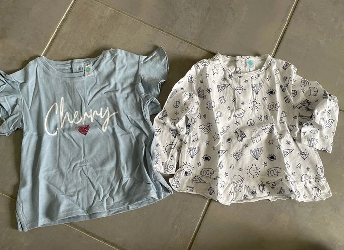 Lot de 2 t shirts tunique neufs 18 mois - photo numéro 2