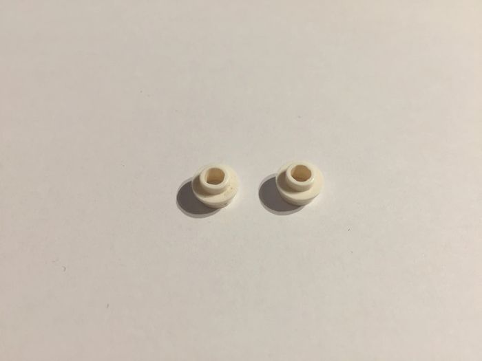 lot x2 Assiette ronde 1x1 avec goujon ouvert blanc 85861 pièce détachée Lego #A49