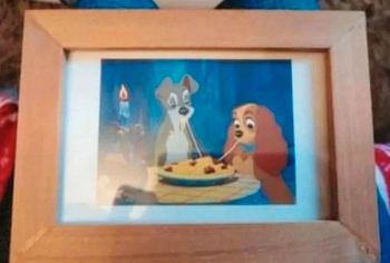 Cadre "La belle et le clochard" en très bon état