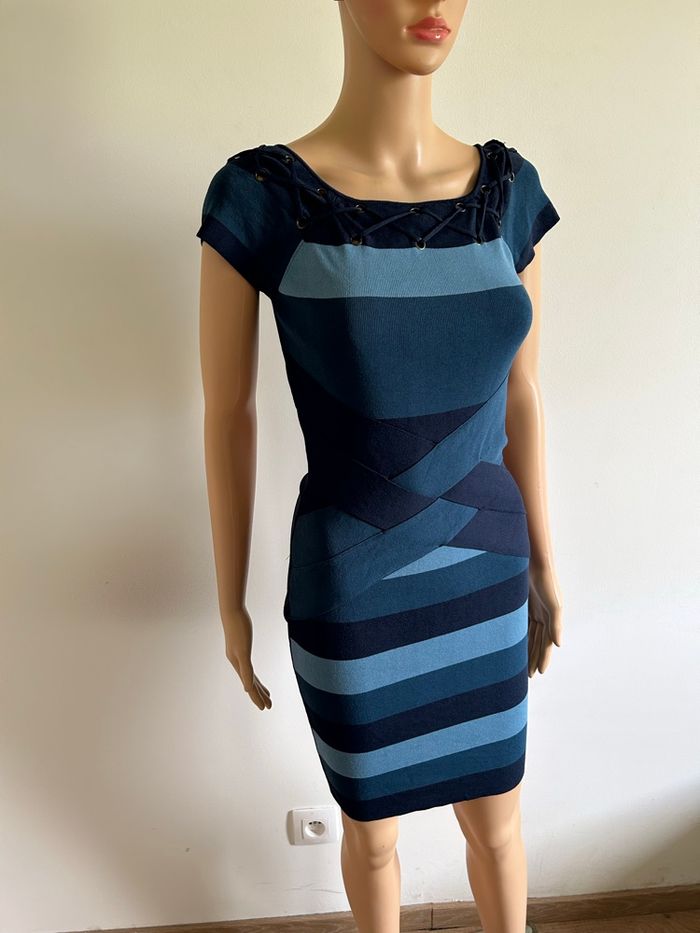Robe bleue à manches courtes Morgan taille S excellent état - photo numéro 2