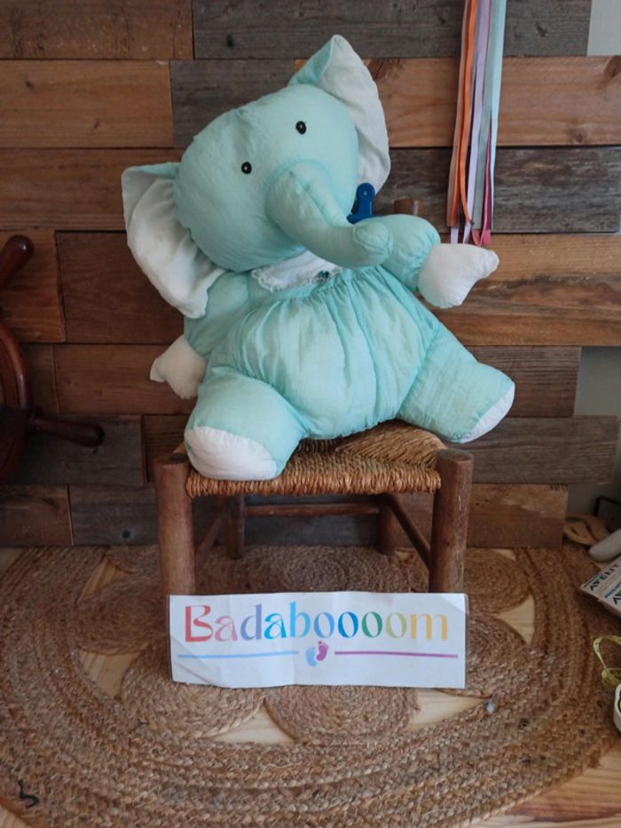 Peluche éléphant toile vintage tbe