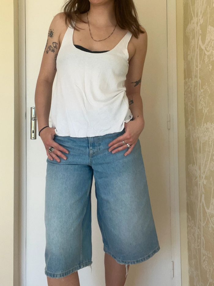 Débardeur blanc côtelé basique – parfait été / layering - Pull & Bear - photo numéro 3