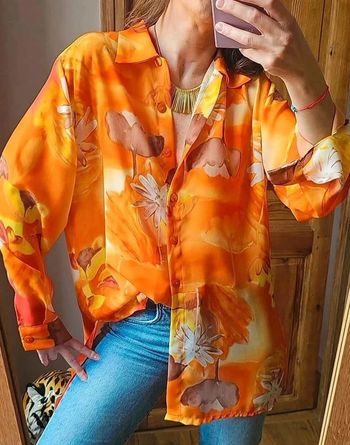 Chemise vintage motif fleuri fluide