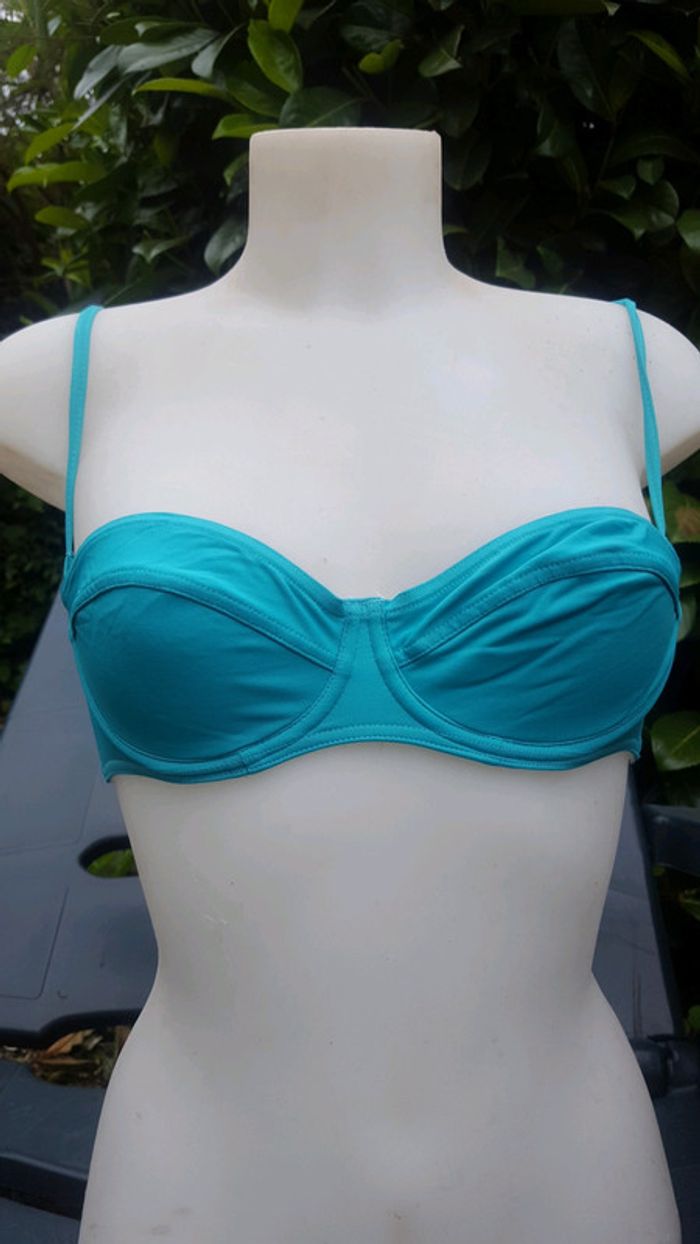 Haut de maillot de bain turquoise neuf la redoute - photo numéro 3