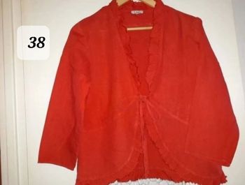 Veste lin rouge 38