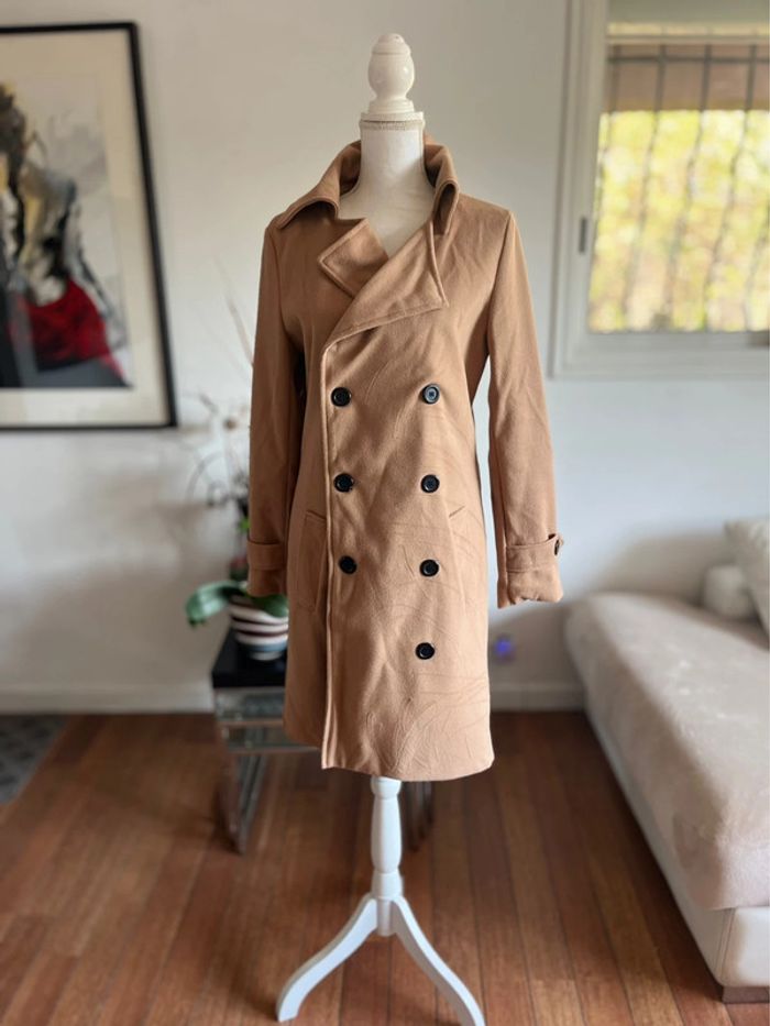 Manteau long et chaud coupe trench taille L parfait état