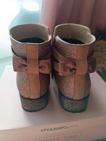Bottines vieux rose à paillettes - pointure 40 - neuves