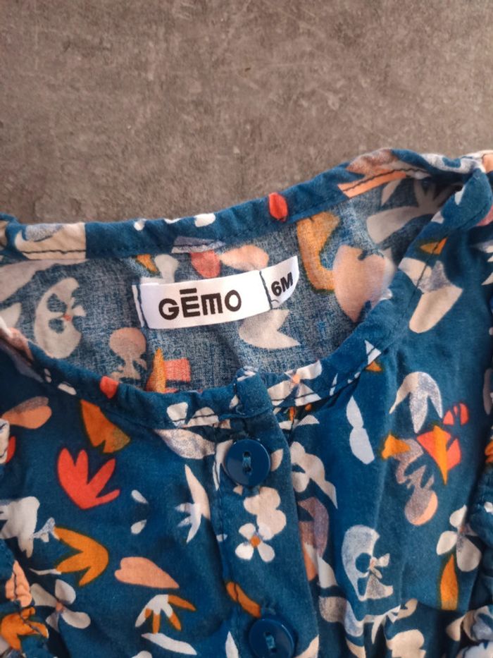 Combinaison bleue fleurie 6 mois - photo numéro 2