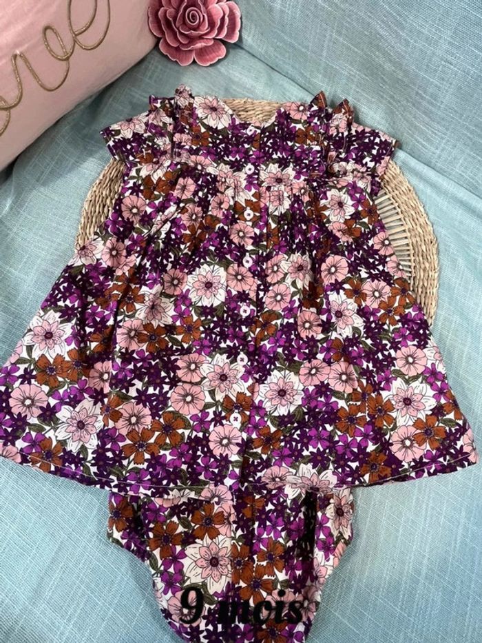 Robe bloomer et fichu taille 9 mois neuf - photo numéro 7