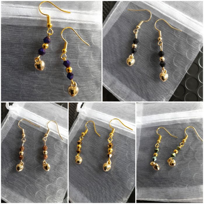 Boucles d'oreilles pendantes coeur
