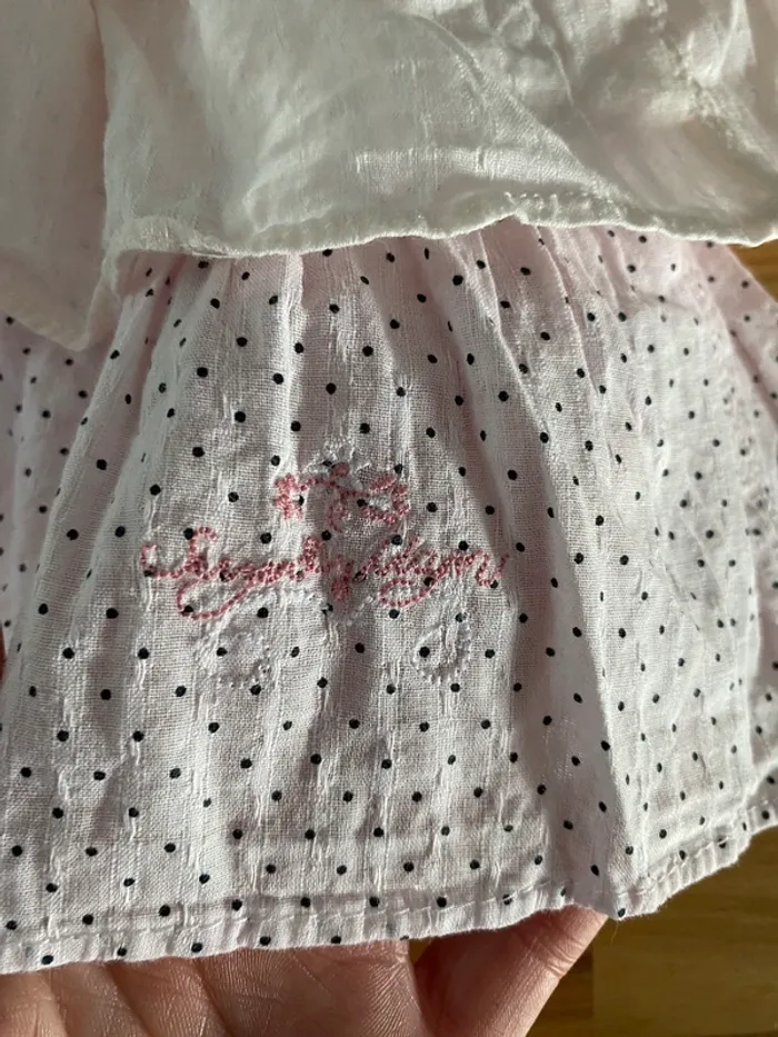 Robe sergent major rose petit pois noir - photo numéro 4