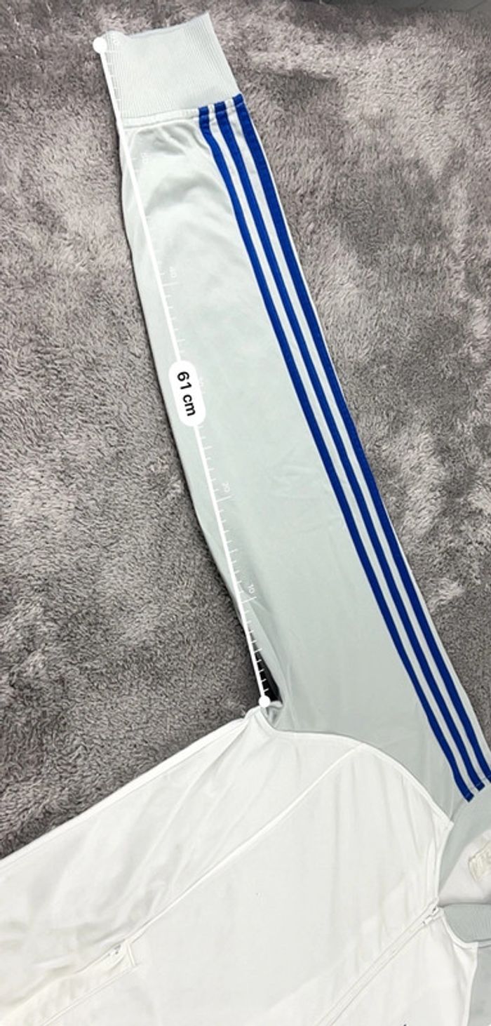 Veste vintage Adidas logo brodé 2006 blanche grise et bleu marine Taille L - photo numéro 5