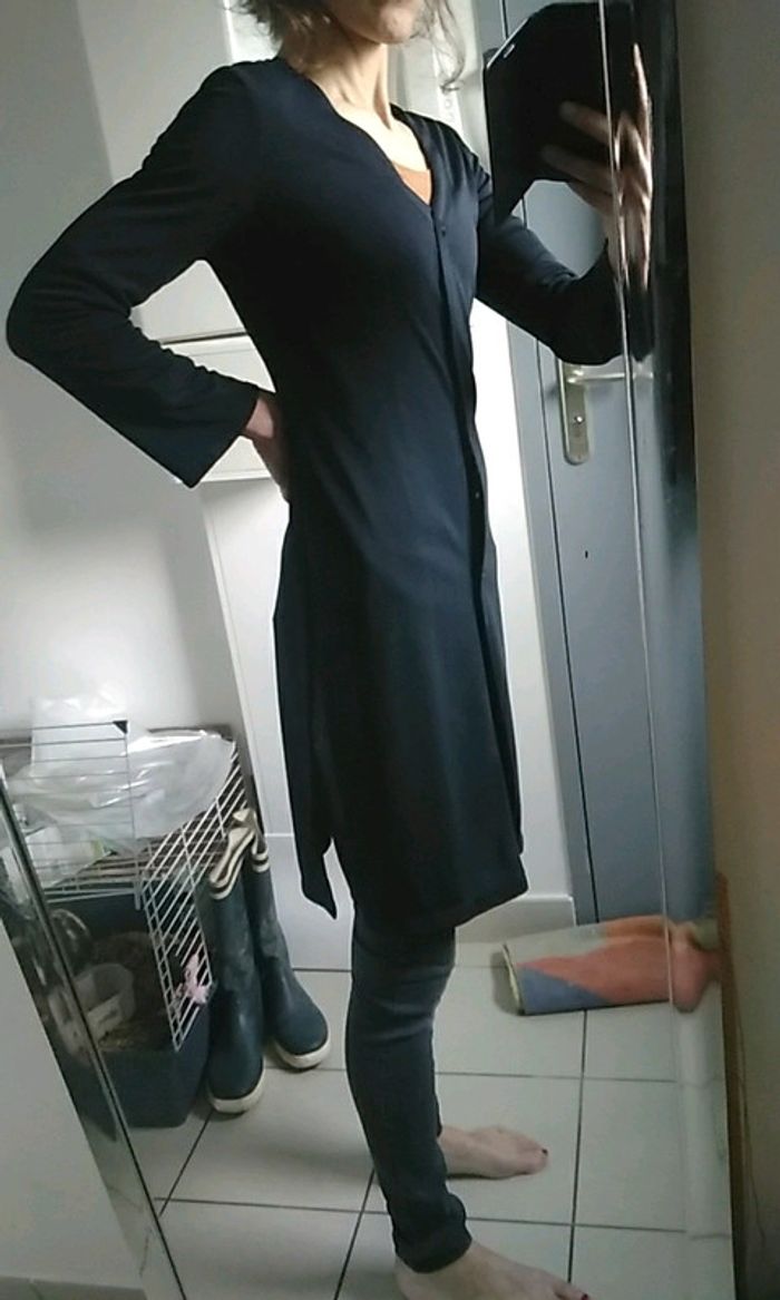 Gilet long noir femme taille M   11 - photo numéro 2